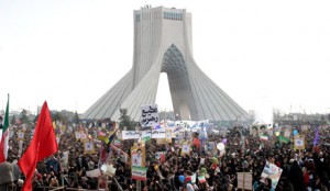 Hundreds of thousands of Iranian gather at the Azadi (Freedom) Square in Teheran